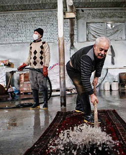 شستشوی سنتی قالی در قالیشویی کوهک