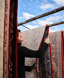 خشک کردن قالی در قالیشویی کوهک